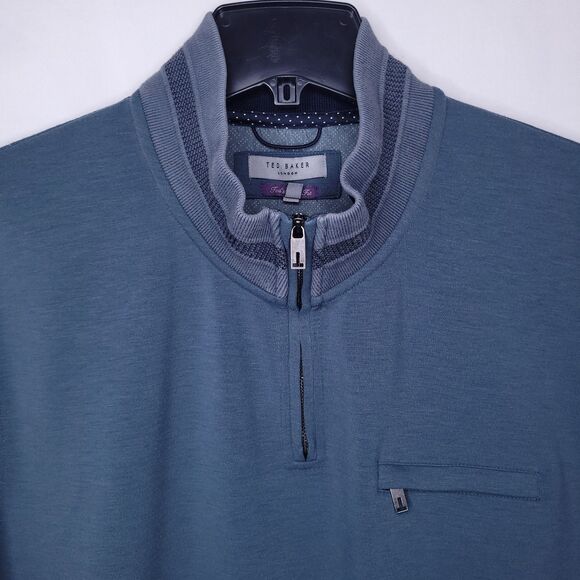 Ted Baker Sweater Mens 7 3XL 1/4 Zip Pullover Teds Tall Fit Leevitt - Picture 2 of 11